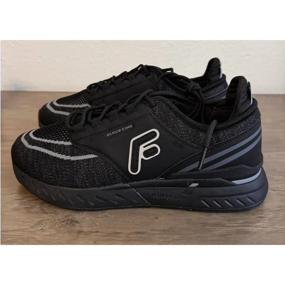 FILA FitVille Unisex Black Stride Core Athletic Sneakers Shoes Size M10 W11.5